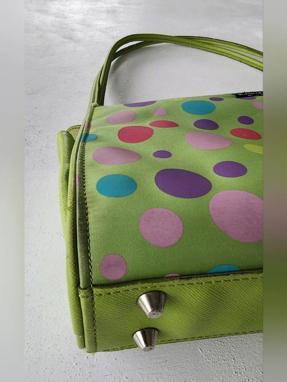 Vintage Kate Spade Green Polka Dot Shoulder Bag and Wallet Set